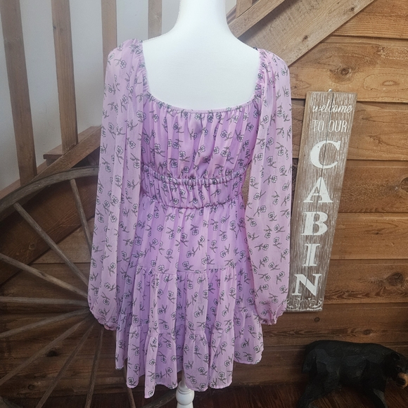 Forever 21 Purple and Pink Long Sleeve Sundress - Picture 9 of 11